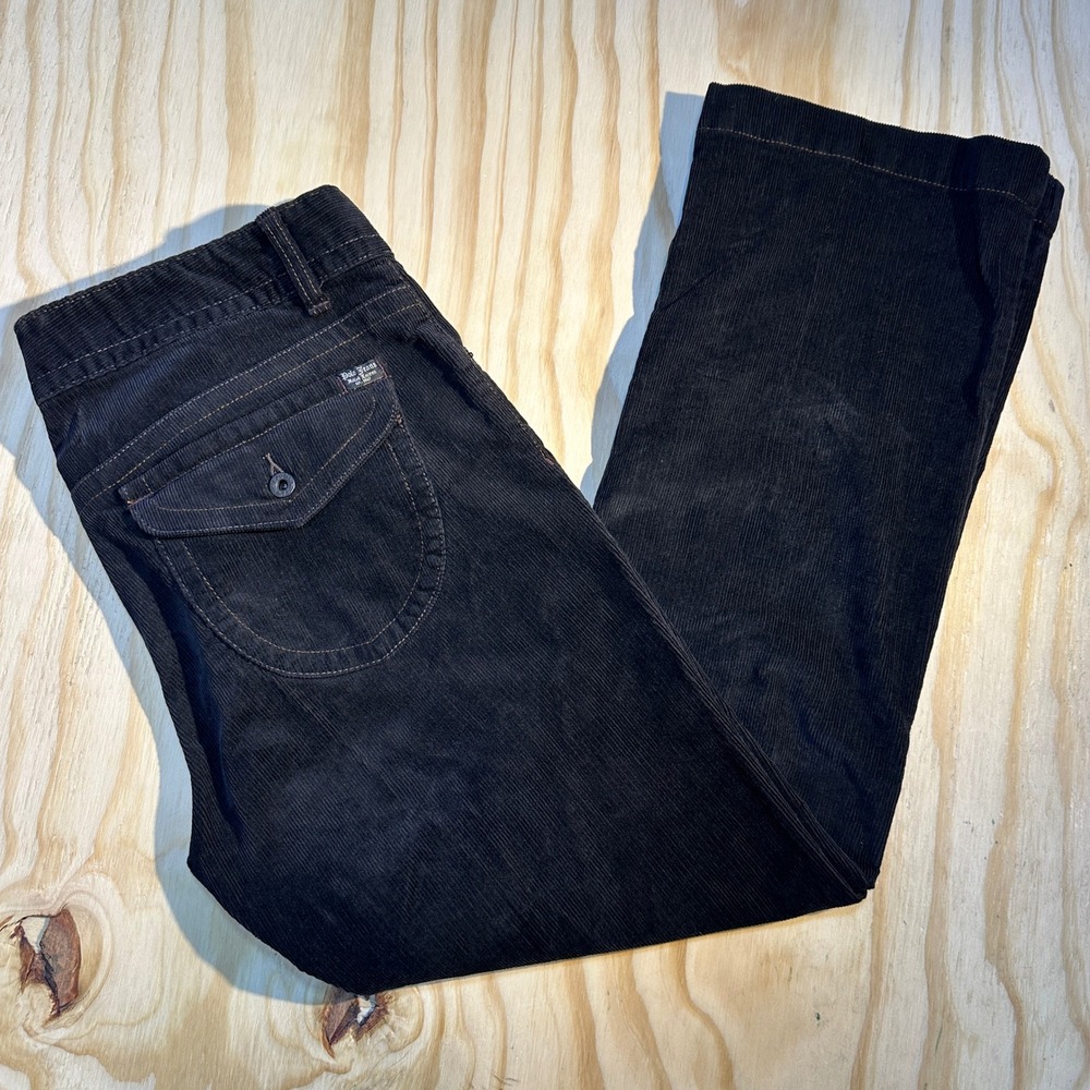 Polo Jeans Company Ralph Lauren Women's Corduroy Straight Pants Black Size 12x30